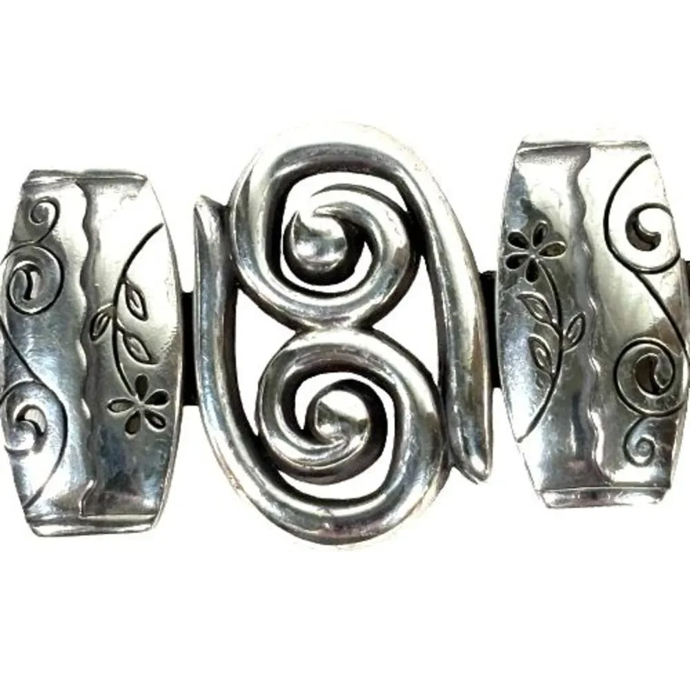 Brighton Silver Pablo's Passion Picasso Swirls Scroll & Floral Link Bracelet $68